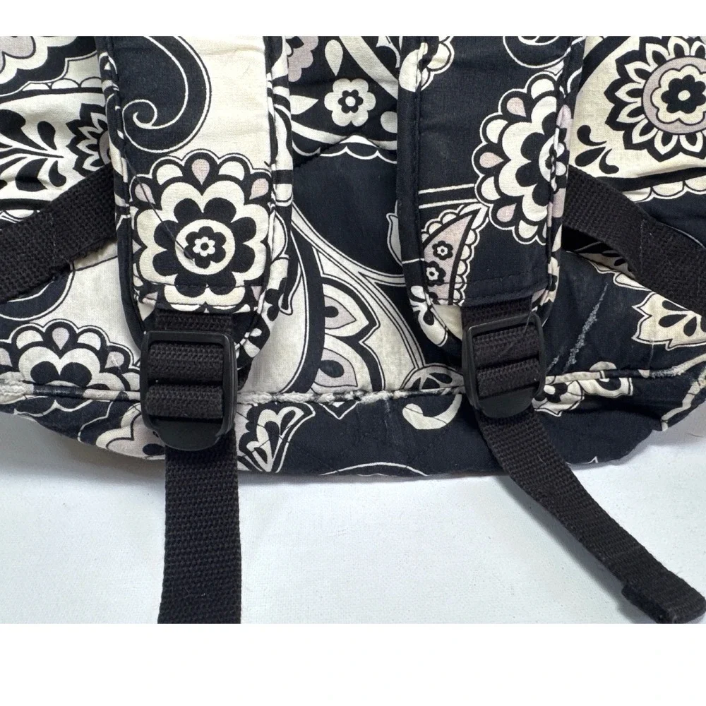 Vera Bradley Backpack Womens Large Black Midnight Paisley Quilted Cotton